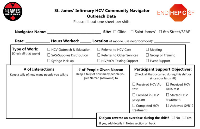 EHCSF CN data form St James